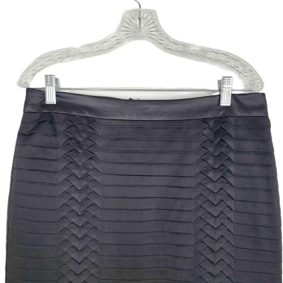 WD-NY Womens Black Textured Pattern Pencil Skirt Knee Length Size 8 - Picture 2 of 7